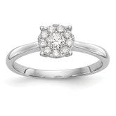 14K White Gold Lab Grown VS/SI+ G+ Dia Cluster Complete Engagement Ring